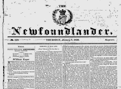 The Newfoundlander newspaper 1830